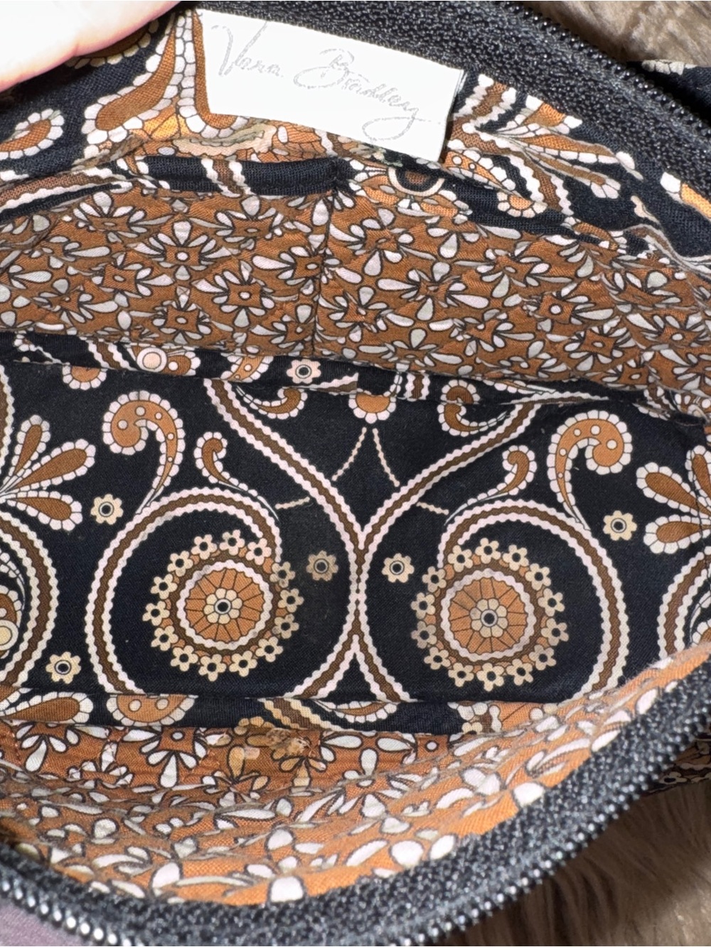 Vera Bradley Retired shoulder bag quilted "Caffe Latte" paisley pattern - Picture 9 of 9